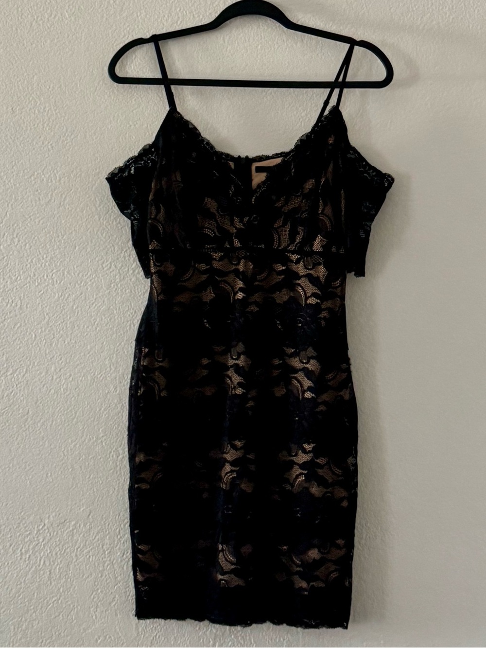 Guess Black Lace Women’s Mini Dress with Nude Underlay✨